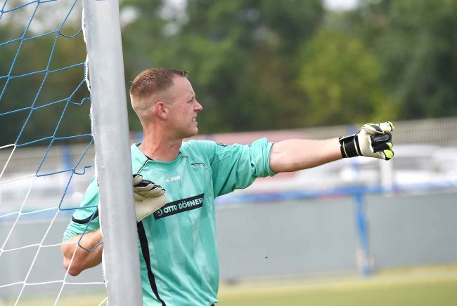 © Dietmar Albrecht Der Torhüter vom SV Plate G. Brinkmann wird sicherlich des öfteren im Blickpunkt des Geschehens stehen.