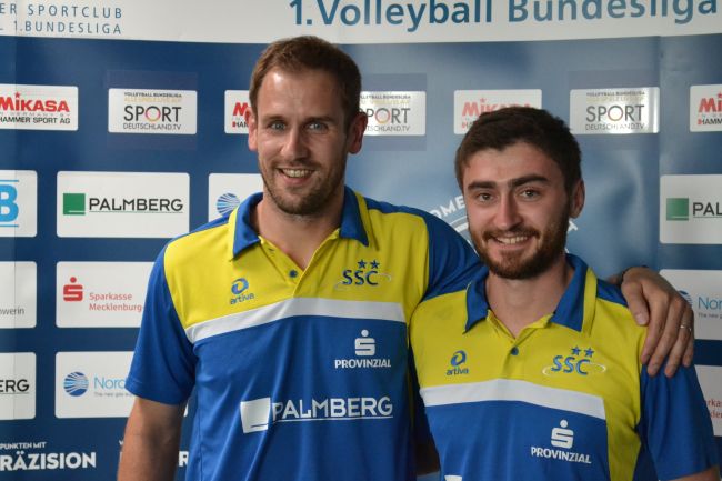 © Schweriner SC | Felix Koslowski mit seinem neuen Co-Trainer Manuel Hartmann