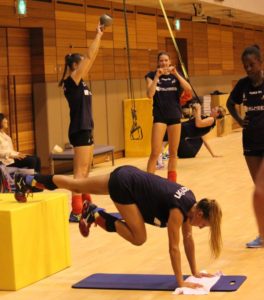 © privat | Auf Athletiktraining wurde auch im Trainingslager des Schweriner SC in Japan nicht verzichtet